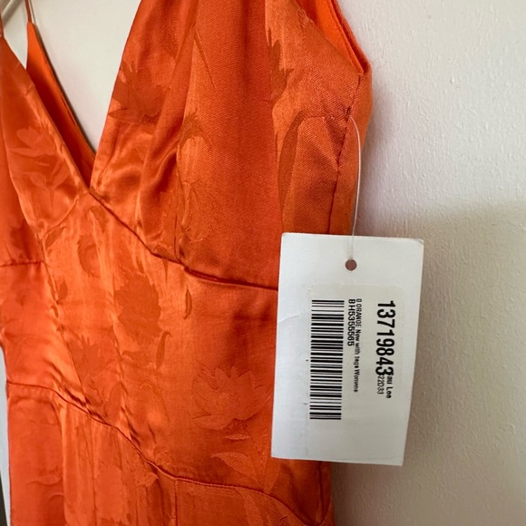 SAU LEE FRANCESCA ORANGE FLORAL JACQUARD MIDI DRESS, WOMEN'S SIZE 4 - Picture 8 of 10